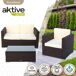 Conjunto muebles terraza sillones, sofá y mesita ratán Aktive Conjunto muebles terraza sillones, sofá y mesita ratán Aktive Negro