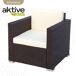 Conjunto muebles terraza sillones, sofá y mesita ratán Aktive Conjunto muebles terraza sillones, sofá y mesita ratán Aktive Negro
