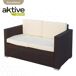 Conjunto muebles terraza sillones, sofá y mesita ratán Aktive Conjunto muebles terraza sillones, sofá y mesita ratán Aktive Negro