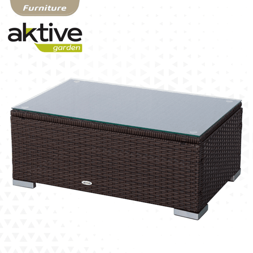 Conjunto de poltronas de vime, sofá e mesa de café para terraço Aktive