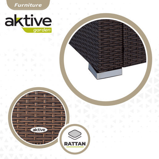 Conjunto de poltronas de vime, sofá e mesa de café para terraço Aktive
