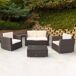 Conjunto muebles terraza sillones, sofá y mesita ratán Aktive Conjunto muebles terraza sillones, sofá y mesita ratán Aktive Negro