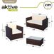 Conjunto muebles terraza sillones, sofá y mesita ratán Aktive Conjunto muebles terraza sillones, sofá y mesita ratán Aktive Negro