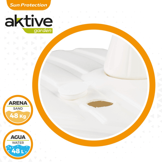 Base para guarda-sol quadrado branco 33-48 mm Aktive