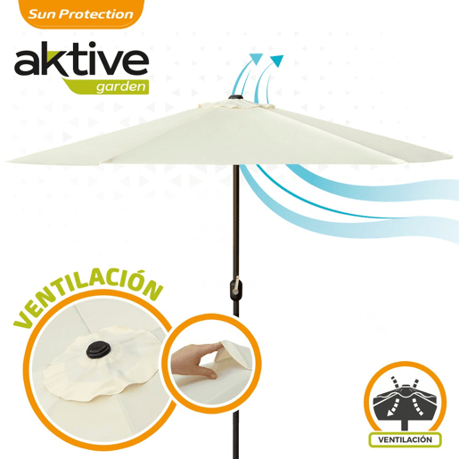 Guarda-chuva para terraço e jardim Ø270 cm com proteção UV50 Aktive