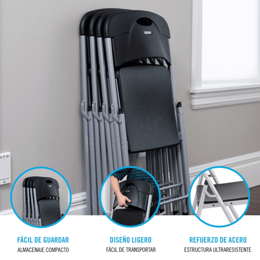 Silla plegable negra LIFETIME