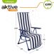 Tumbona plegable 5 posiciones rayas marineras Aktive Garden Tumbona plegable 5 posiciones rayas marineras Aktive Garden Azul