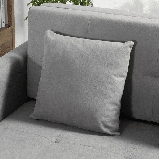 HOMCOM Sofá Cama de 2 Lugares Estofado em Algodão com 2 Almofadas Apoio para os Braços e Armazenamento Sofá Duplo Moderno para Sala de Estar Escritório 152x101x81cm Cinza