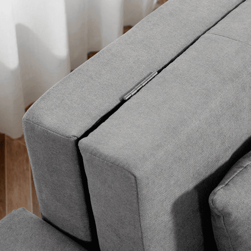 HOMCOM Sofá Cama de 2 Lugares Estofado em Algodão com 2 Almofadas Apoio para os Braços e Armazenamento Sofá Duplo Moderno para Sala de Estar Escritório 152x101x81cm Cinza
