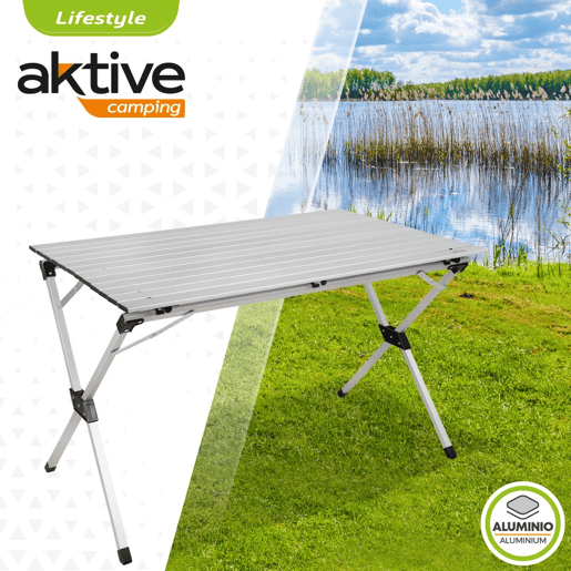 Mesa dobrável alumínio para campismo Aktive Camping