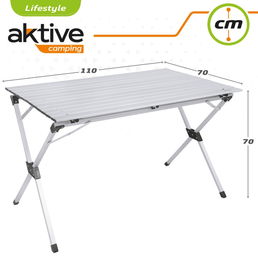 Mesa dobrável alumínio para campismo Aktive Camping