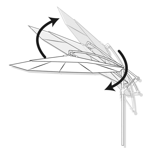 Guarda-sol octogonal Ø300 cm estrutura aluminio e cor cinza Aktive Garden