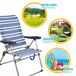 Silla plegable playa alta 5 posiciones Aktive Silla plegable playa alta 5 posiciones Aktive Azul