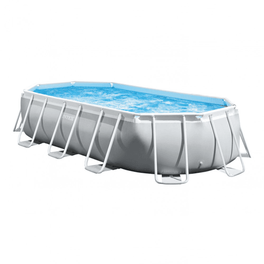 Piscina oval amovível com estrutura prismática intex 503x274x122 cm com purificador