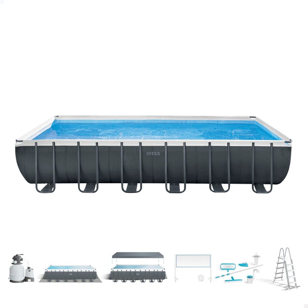 Piscina desmontable intex 732x366x132 cm pack deluxe + depuradora y clorador
