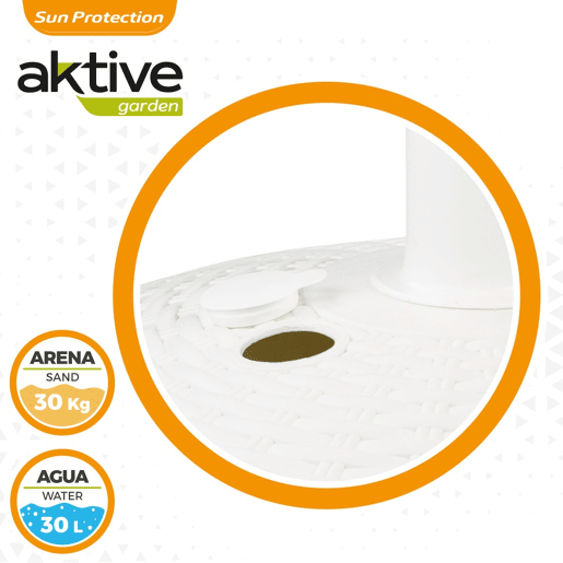 Base para guarda-sol circular branco 25-48 mm Aktive