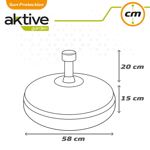 Base para guarda-sol circular branco 25-48 mm Aktive