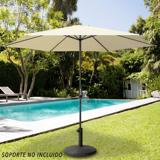 Guarda-sol hexagonal 300 cm amarelo claro cabo de alumínio Aktive Garden