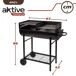 Barbacoa carbón portátil con doble parrilla y asa Aktive Barbacoa carbón portátil con doble parrilla y asa Aktive Negro