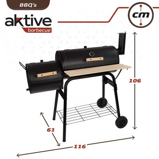 Barbecue e fumeiro a carvão portátil Aktive Barbecue e fumeiro a carvão portátil Aktive