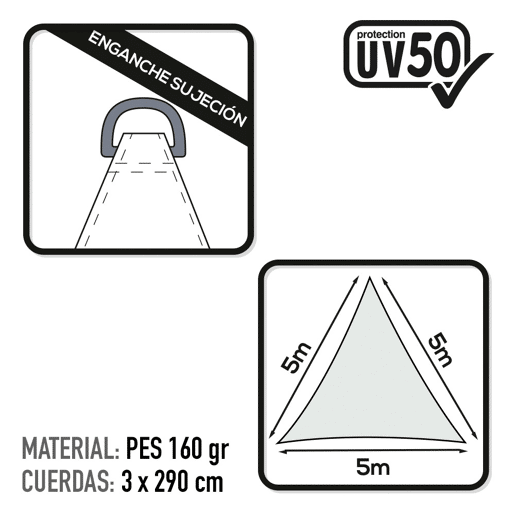 Toldo de sombra triangular aktive garden branco Toldo de sombra triangular aktive garden branco