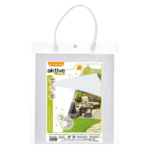 Toldo de sombra triangular aktive garden branco Toldo de sombra triangular aktive garden branco