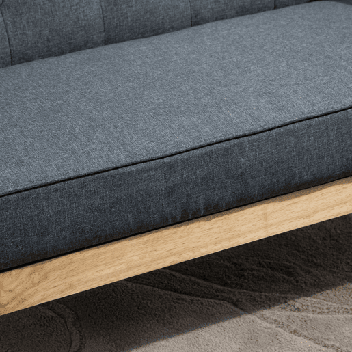 HOMCOM Sofá de 2 Lugares com Encosto e Almofadas Acolchoados Pés de Madeira Antiderrapantes para Sala de estar Dormitório Oficina 114x66x69 cm Cinza