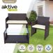 Conjunto muebles terraza ratán 3 sillones y 1 mesa Aktive Conjunto muebles terraza ratán 3 sillones y 1 mesa Aktive Negro