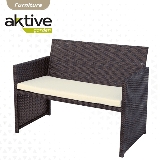 Conjunto de móveis de terraço em vime 3 poltronas e 1 mesa Aktive