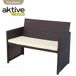 Conjunto muebles terraza ratán 3 sillones y 1 mesa Aktive Conjunto muebles terraza ratán 3 sillones y 1 mesa Aktive Negro