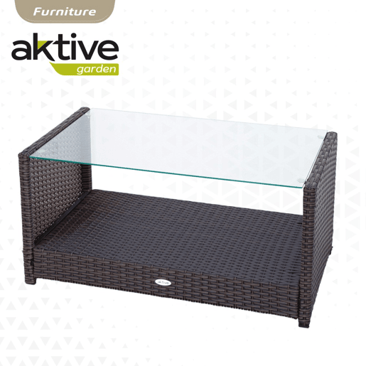 Conjunto de móveis de terraço em vime 3 poltronas e 1 mesa Aktive