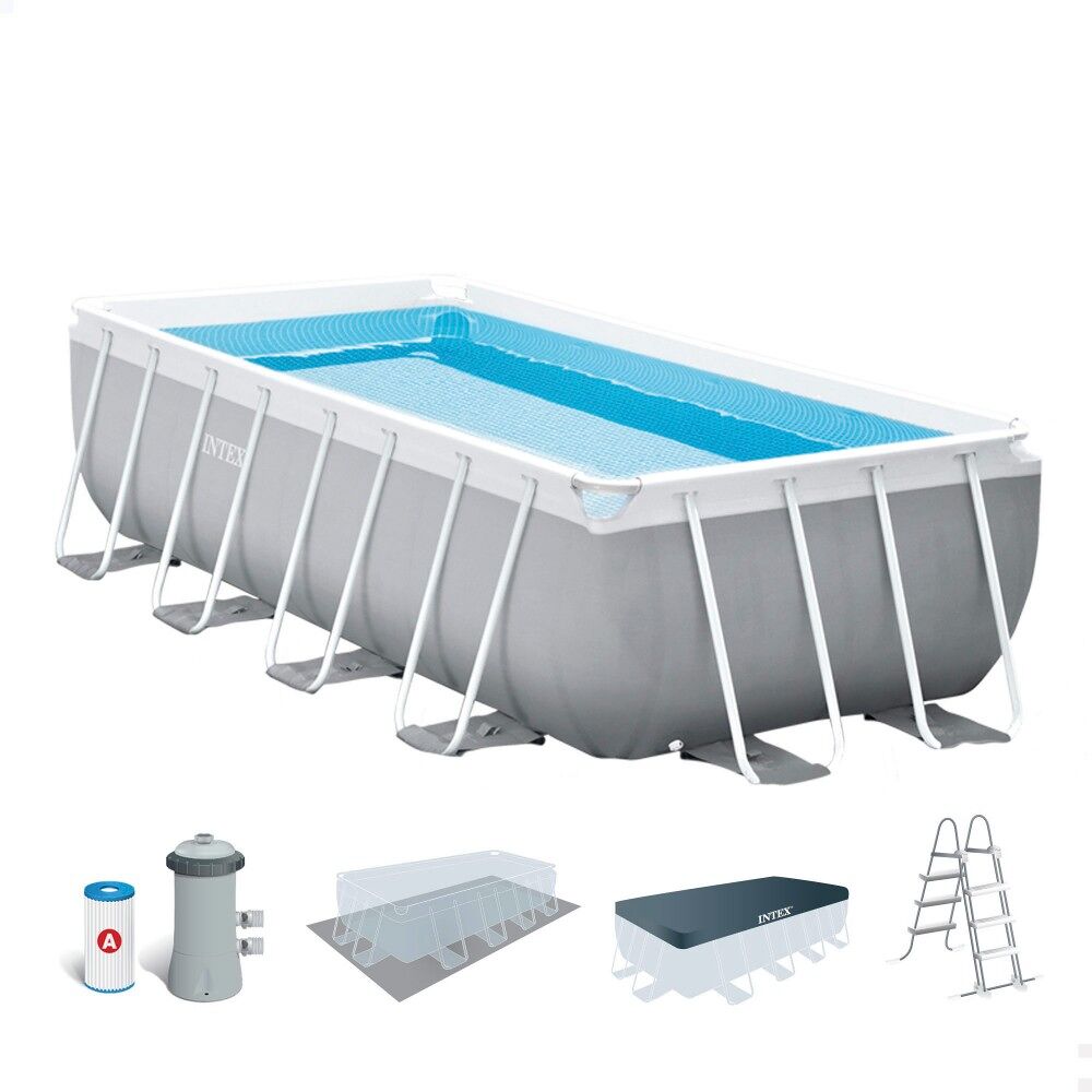 Piscina rectangular intex prisma frame 488x244x107 cm + depuradora