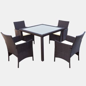 Conjunto de móveis de terraço de mesa e cadeiras de vime Aktive