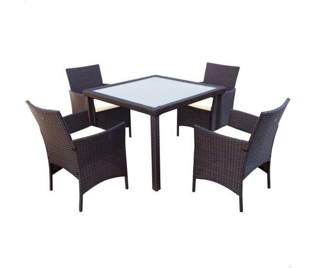 Set muebles de terraza sillas y mesa ratán aktive