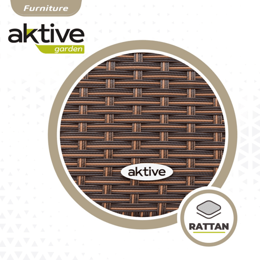 Conjunto de móveis de terraço de mesa e cadeiras de vime Aktive