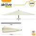 Parasol hexagonal 270 cm color crema mástil aluminio Aktive Garden Parasol hexagonal 270 cm color crema mástil aluminio Aktive Garden Crema