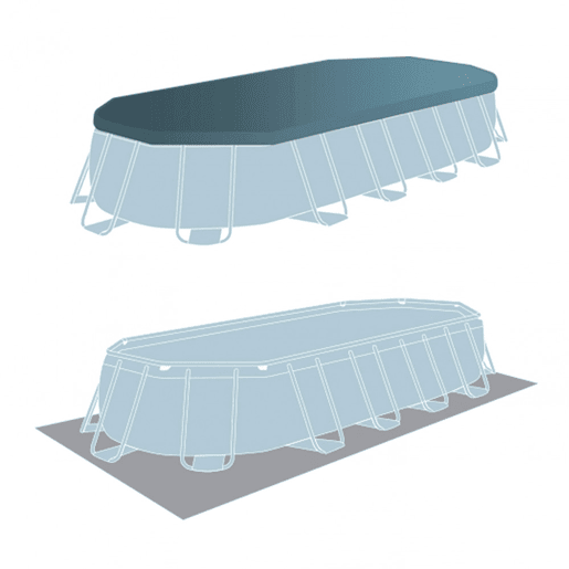 Piscina oval amovível Intex estrutura prisma oval 610x305x122 cm com purificador