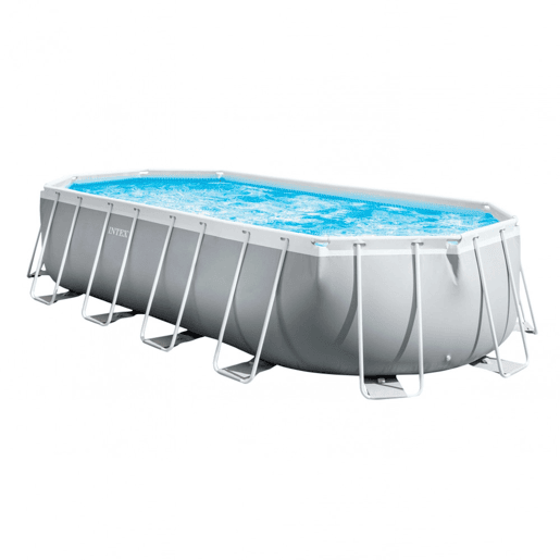 Piscina oval amovível Intex estrutura prisma oval 610x305x122 cm com purificador
