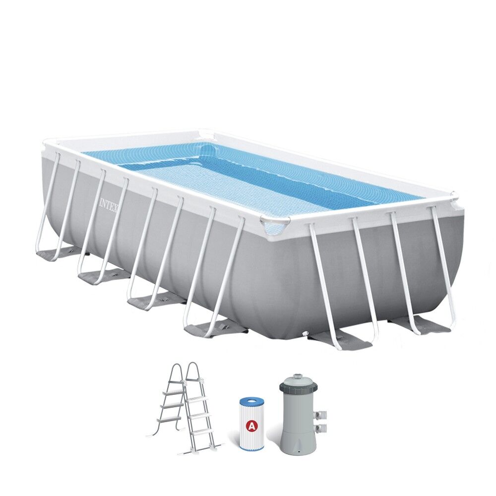 Piscina elevada rectangular prism frame intex con depuradora