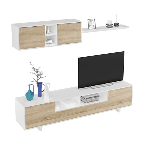 Mobiliário de sala de jantar Belus Branco brilhante - Carvalho canadiano 200104,8+95,2 x 4634,7 x 41  28,2  21 cm