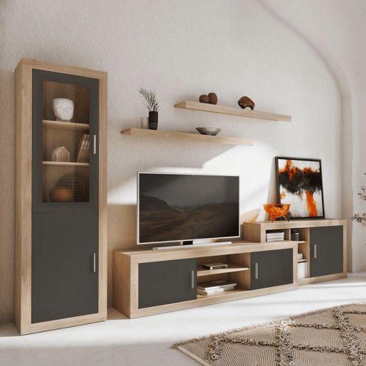 Unidade base Nuka de 2 portas Cambria - Grafite 180 x 50 x 41,4 cm Unidade base Nuka de 2 portas Cambria - Grafite 180 x 50 x 41,4 cm