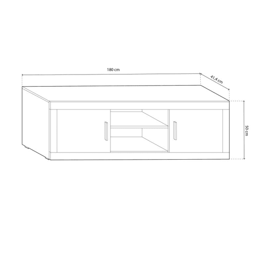 Unidade base Nuka de 2 portas Cambria - Grafite 180 x 50 x 41,4 cm Unidade base Nuka de 2 portas Cambria - Grafite 180 x 50 x 41,4 cm