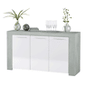 Aparador Ambit Branco Artik (Branco mate) - Cinzento Cimento 144 x 80 x 42cm cm