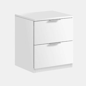 Mesa de cabeceira 2 gavetas aglomerado branco 45x38x34cm