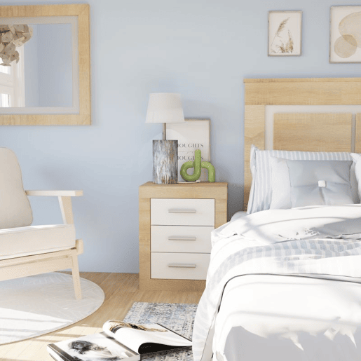 Mesa de cabeceira Lara Cambria - Branco 50 x 61 x 35 cm