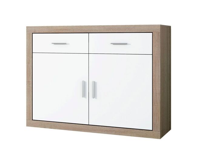 Aparador de 2 puertas y 2 cajones alta capacidad en cambria y blanco 120 cm nuka cambria - blanco 120 x 90,2 x 41,4 cm