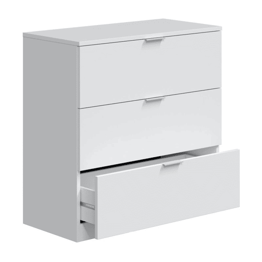 Cómoda 3 gavetas aglomerado branco 80x70x38cm Cómoda 3 gavetas aglomerado branco 80x70x38cm