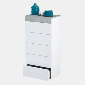 Cómoda Tekkan chiffonier Branco Artik (Branco mate) - Cinzento Cimento 61 x 118 x 40cm cm