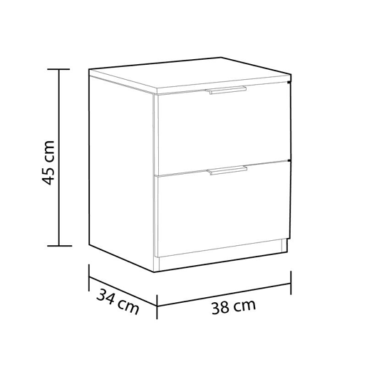 Mesa de cabeceira de baixo custo Carvalho 38 x 45 x 33,5cm cm