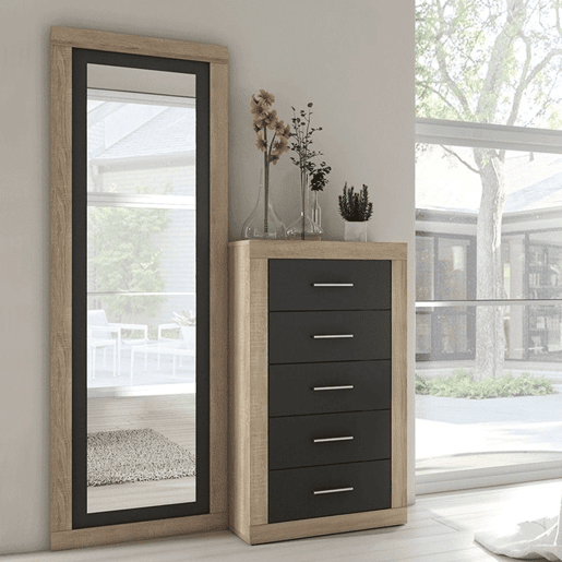 Chiffonier Lara Cambria - Grafite 60 x 106,5 x 39,6 cm
